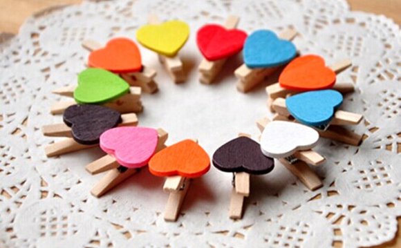 3 set colorful mini wood clips