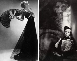 Man Ray for Harper’s Bazaar 1936 via wehadfacesthen.tumblr.com (LEFT) // Horst P. Horst via classiq.me (RIGHT)